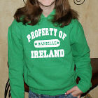 Property of Ireland Personalized Green Hooded Sweatshirt